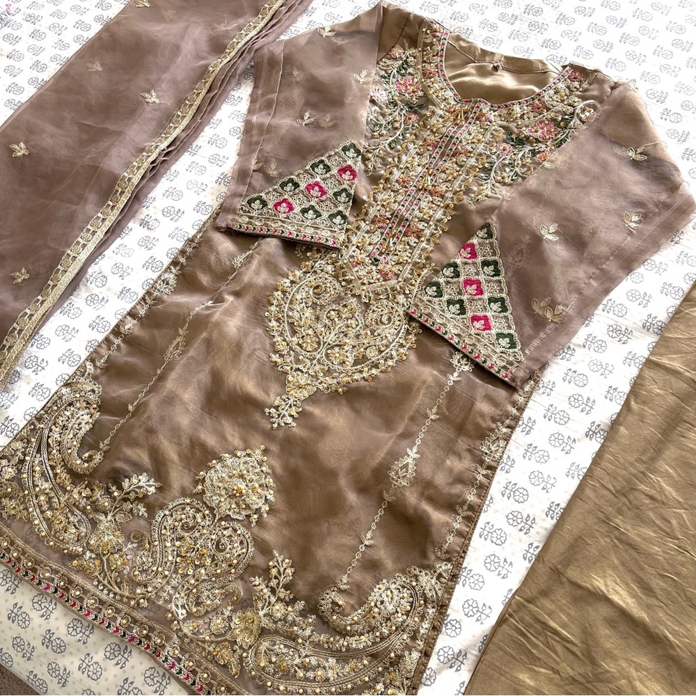 Fancy Embellished Organza Shalwar Kameez